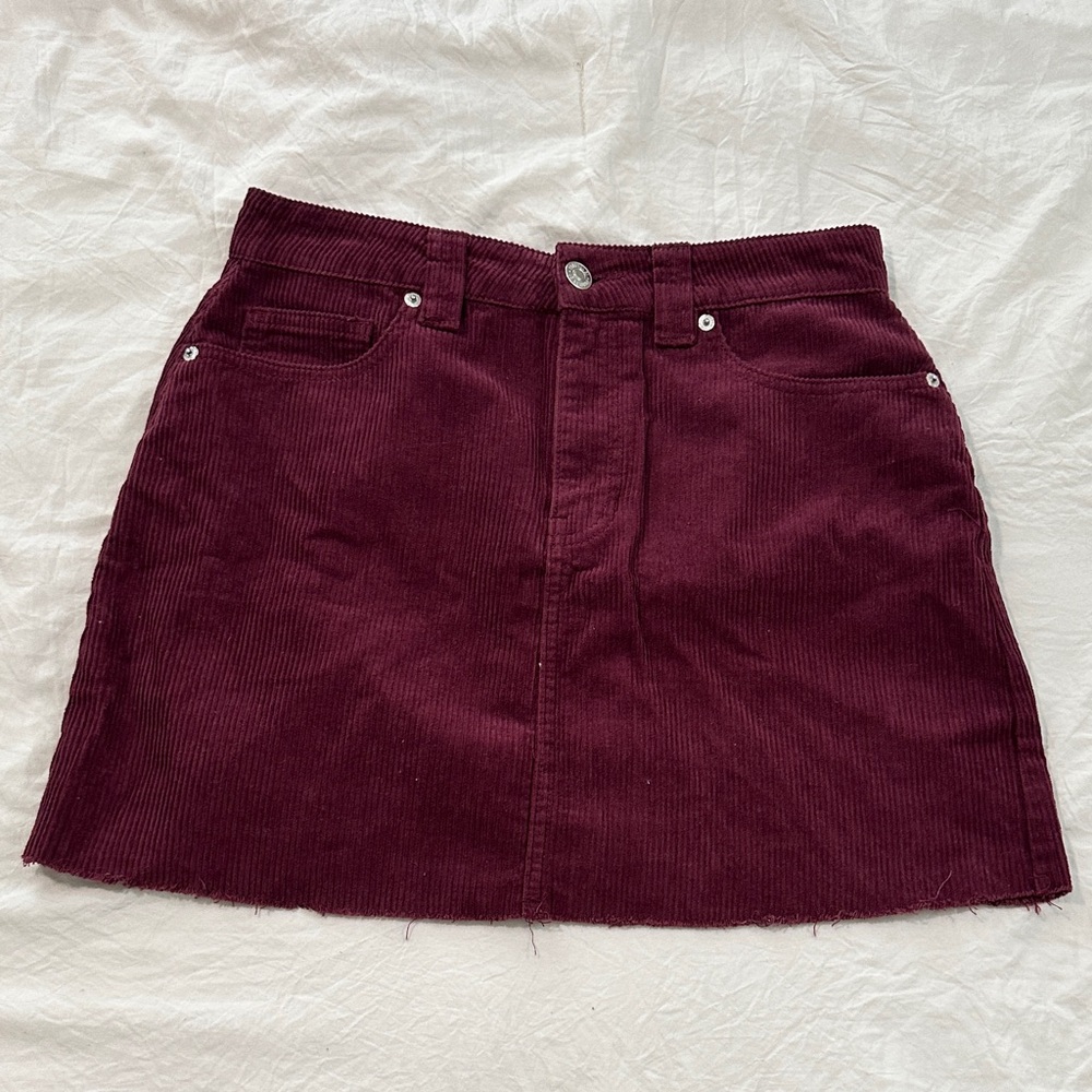 American Eagle Outfitters Dark Red Corduroy Mini Skirt